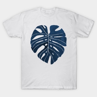 Swiss Cheese Monstera - Hamptons Blue T-Shirt